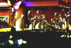 Business dinner setup