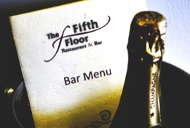 Ice cold champagne at the Fifth Floor Bar & Restaurant